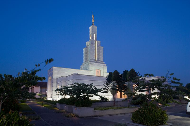 Accra Ghana Temple at twilight