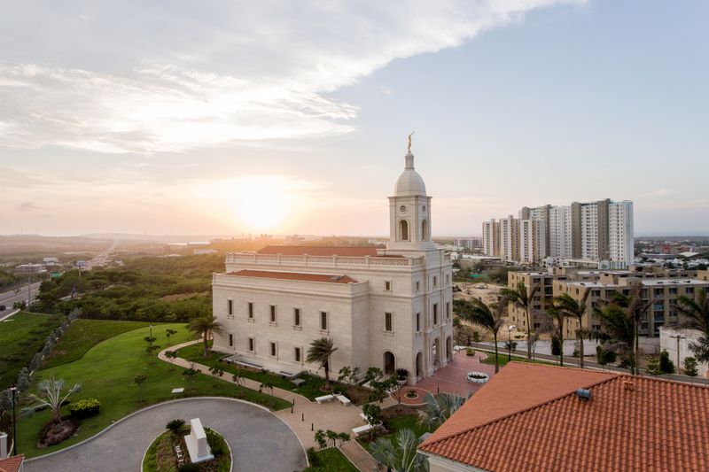 Barranquilla Colombia Temple at sunset