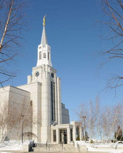 Boston Massachusetts Temple in winter
